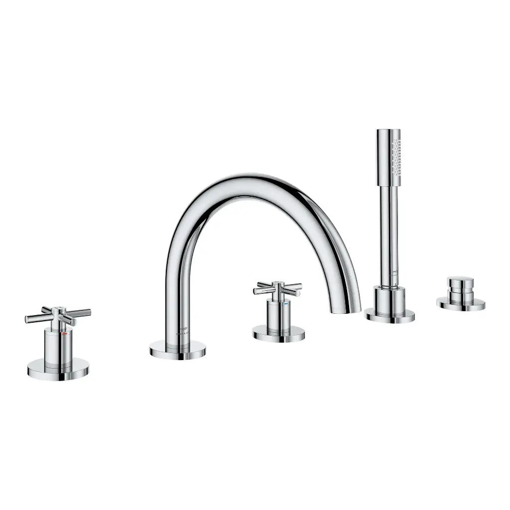 Grohe 25274000 Atrio New 5-Hole 2-Handle Deck Mount Roman Tub Faucet StarLight Chrome