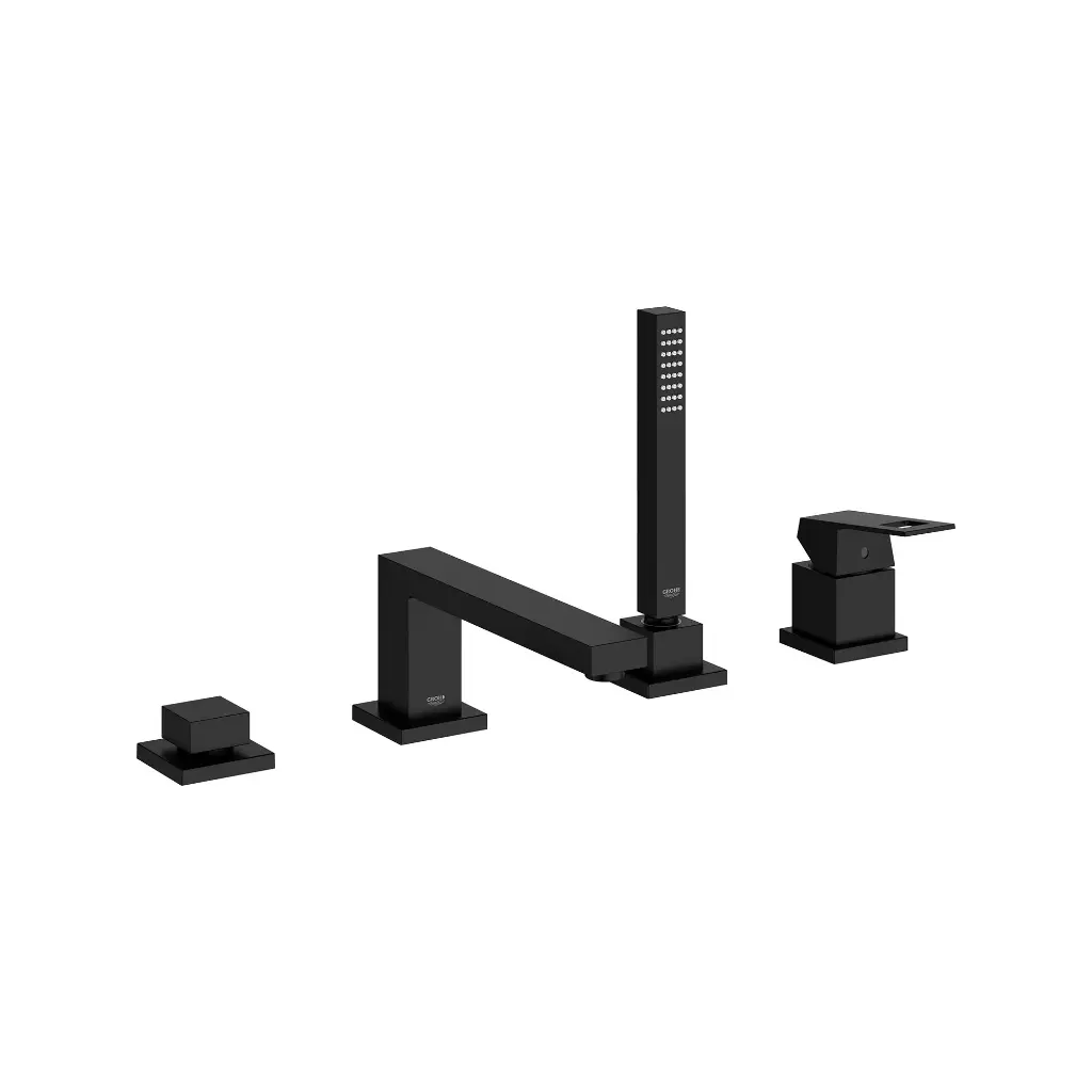 Grohe 198972431 Eurocube 4-Hole Single Handle Deck Mount Roman Tub Faucet Matte Black
