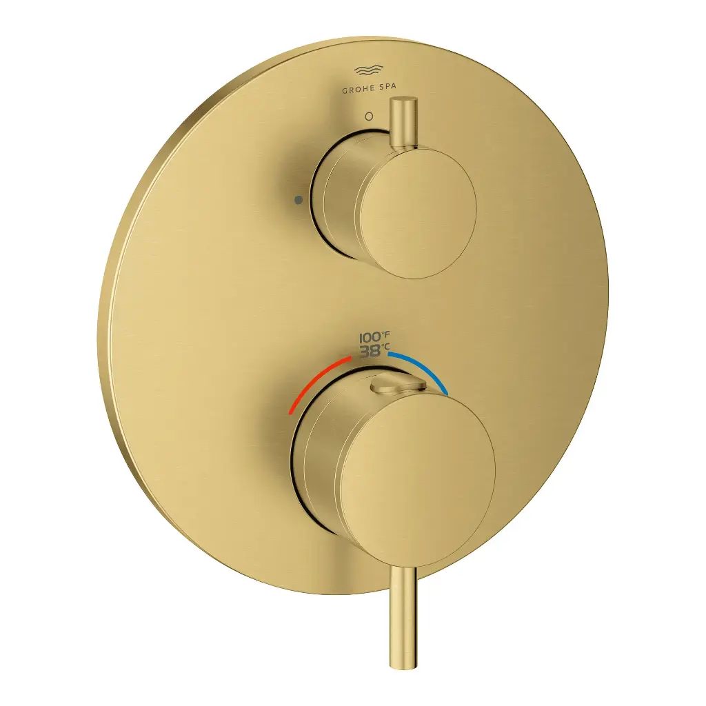 Grohe 24360GN0 Atrio New Single Function 2-Handle Thermostatic Valve Trim Brushed Cool Sunrise