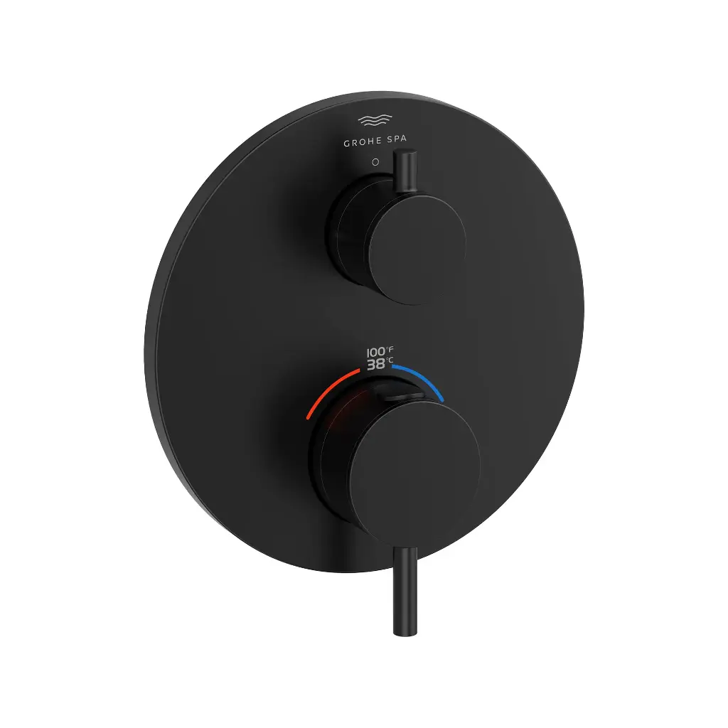 Grohe 243612430 Atrio New Dual Function 2-Handle Thermostatic Valve Trim Matte Black