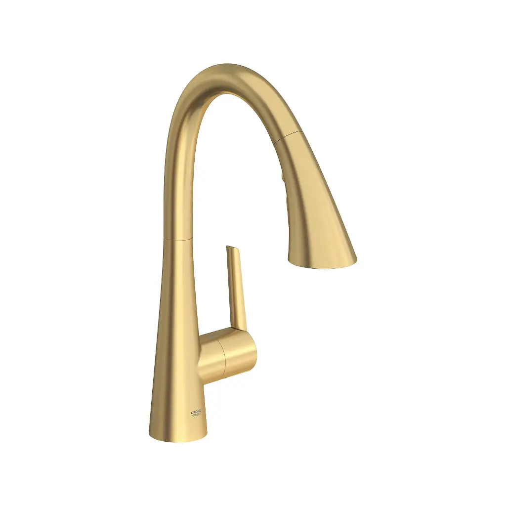 Grohe 30368GN2 Zedra Pull Down Triple Spray Bar Faucet Brushed Cool Sunrise