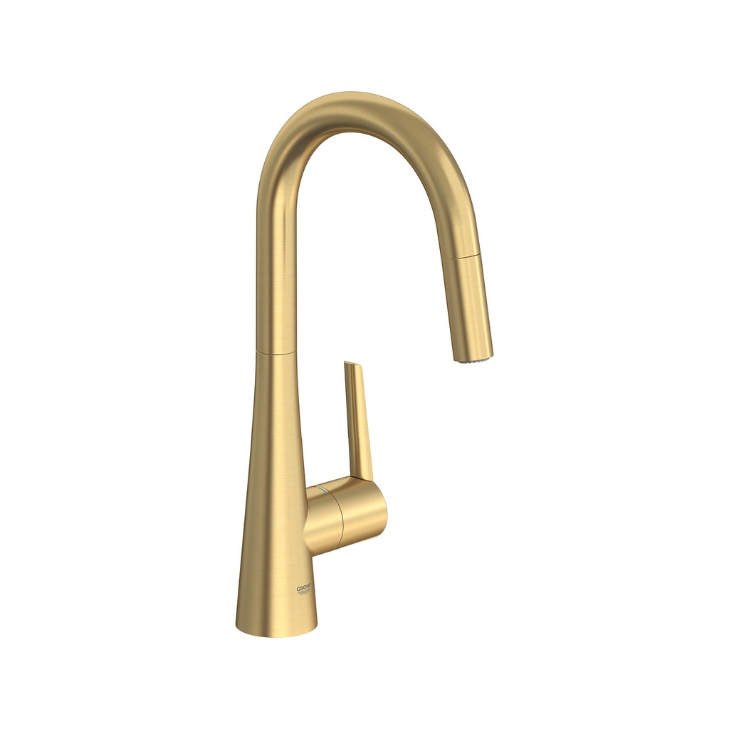 Grohe 32226GN3 Zedra Dual Spray Pull-Down Kitchen Faucet Brushed Cool Sunrise