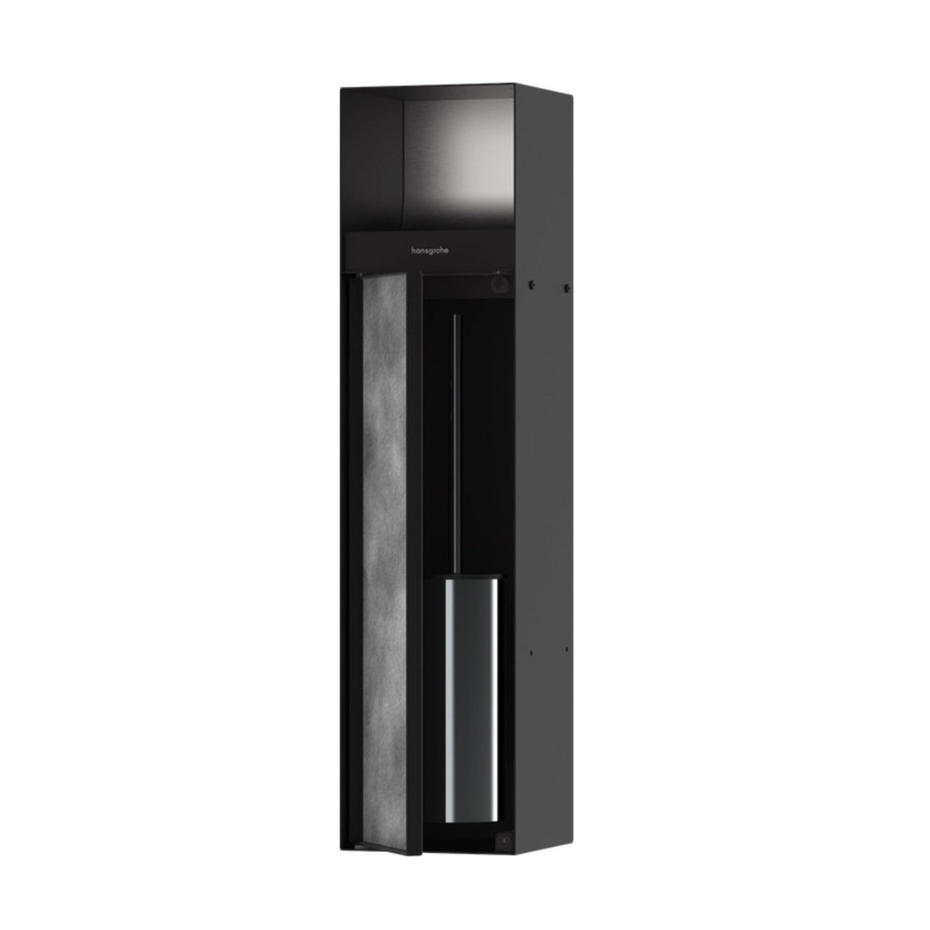 Hansgrohe 56062670 Xtrastoris Rock Recessed Toilet Brush Holder Matte Black