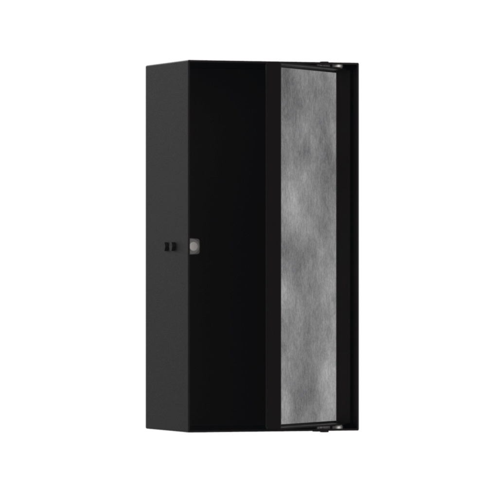 Hansgrohe 56082670 Xtrastoris Rock Wall Niche With Tileable Door Matte Black