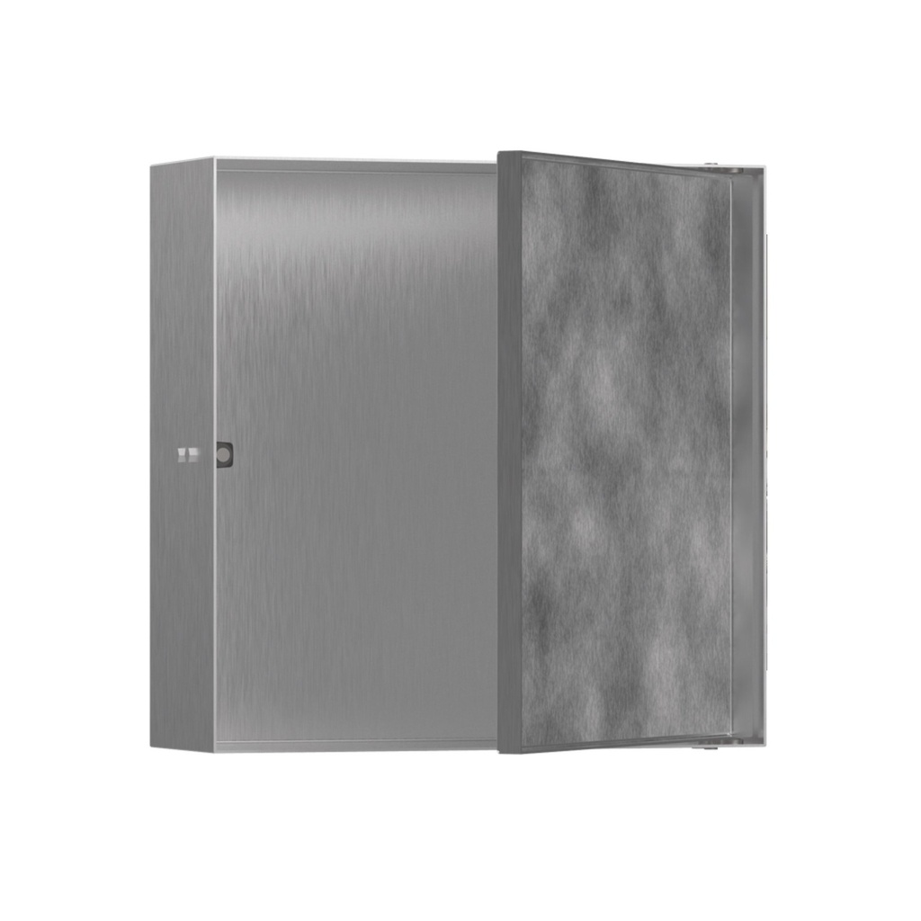 Hansgrohe 56085800 Xtrastoris Rock Wall Niche With Tileable Door Brushed Stainless Steel