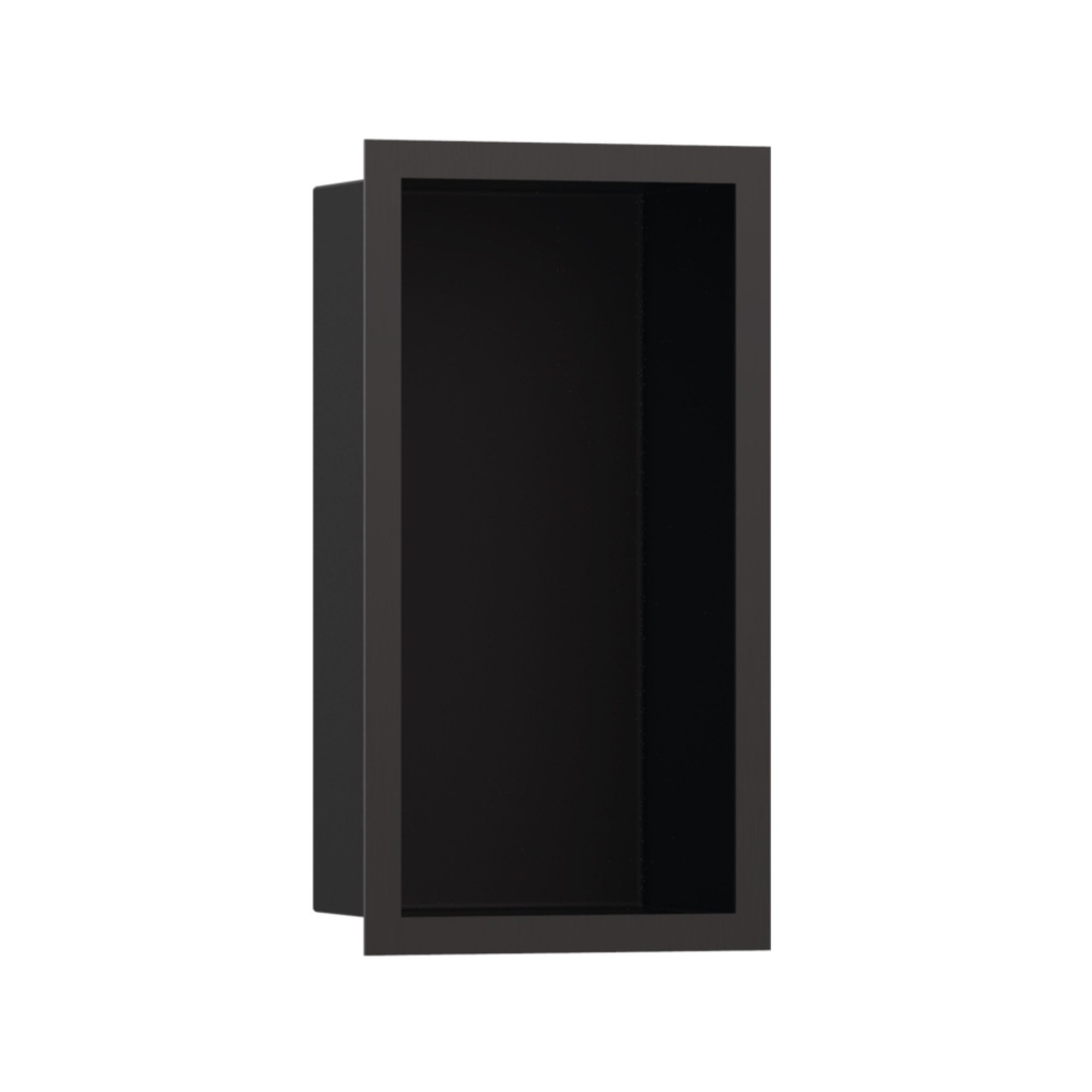 Hansgrohe 56095340 Xtrastoris Individual Wall Niche Matte Black With Design Frame Brushed Black Chrome