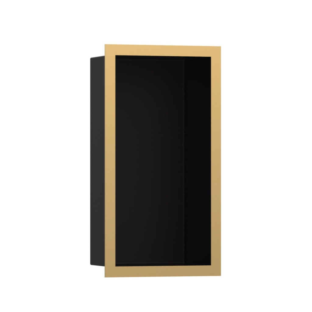 Hansgrohe 56095990 Xtrastoris Individual Wall Niche Matte Black With Design Frame Polished Gold Optic