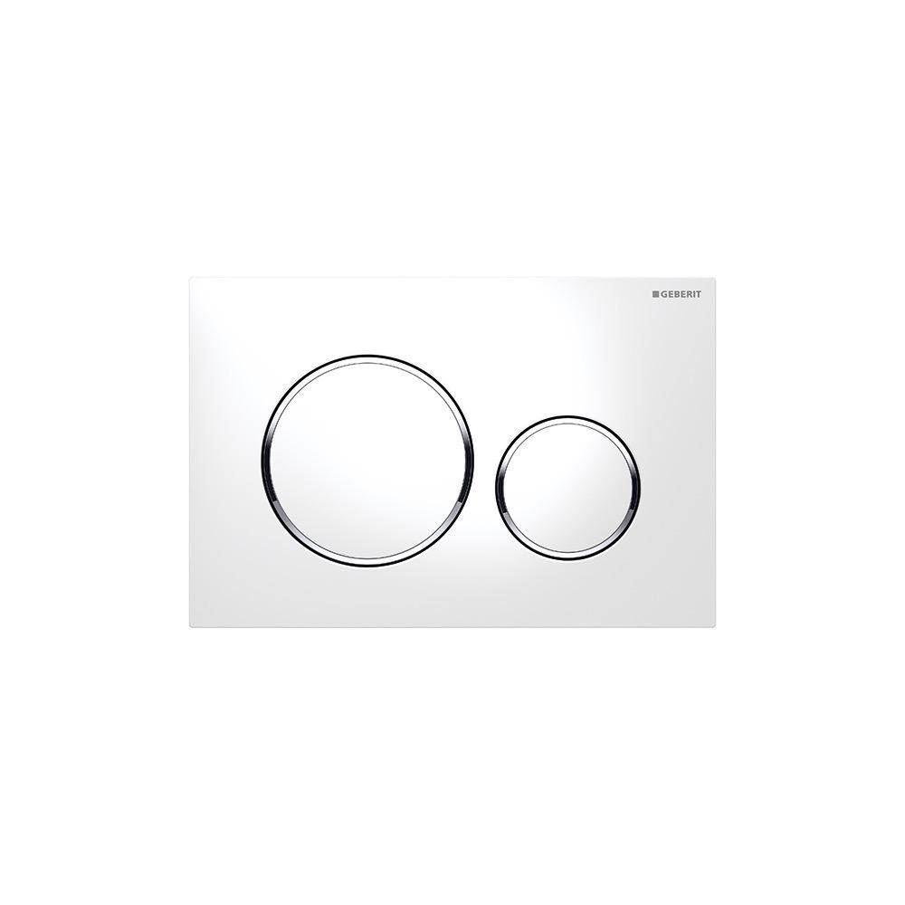 Geberit 115882 Sigma 20 Dual Flush Plate White With Polished Chrome Accent