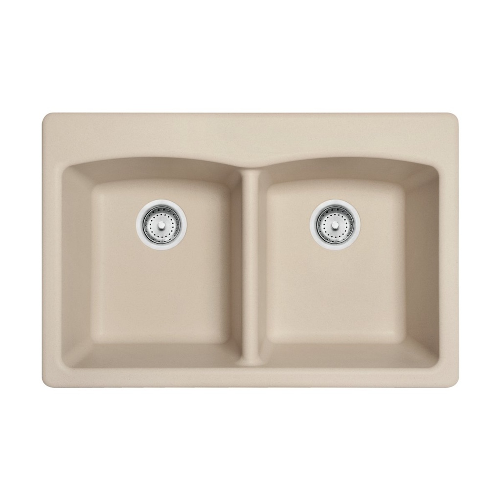 Franke EDCH33229-1-CA Ellipse Granite Dual Mount Double Sink Champagne