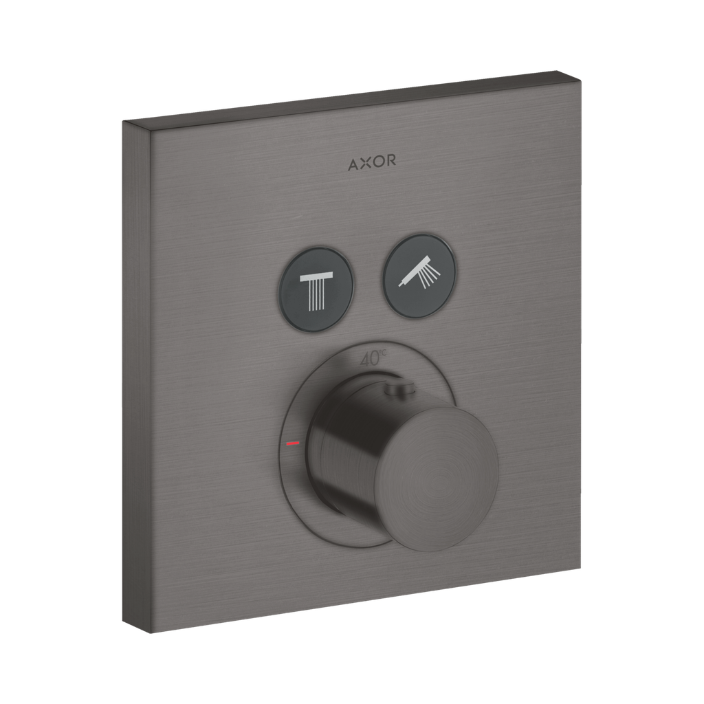 Hansgrohe 36715341 Axor ShowerSelect Thermostatic Square Trim Brushed Black Chrome