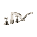 Hansgrohe 39461821 Axor Citterio 4-Hole Roman Tub Set Trim Cross Handles Brushed Nickel