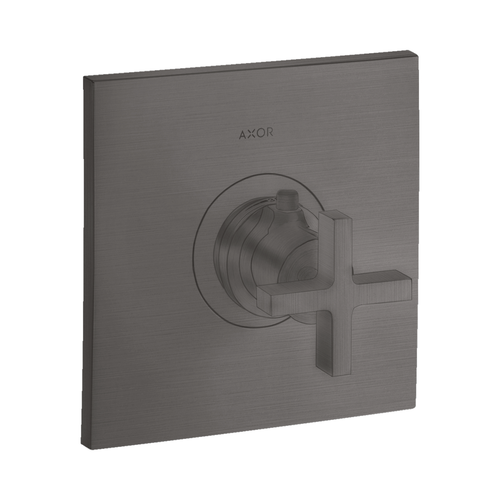 Hansgrohe 39716341 Axor Citterio Thermostatic Trim with Cross Handle Brushed Black Chrome