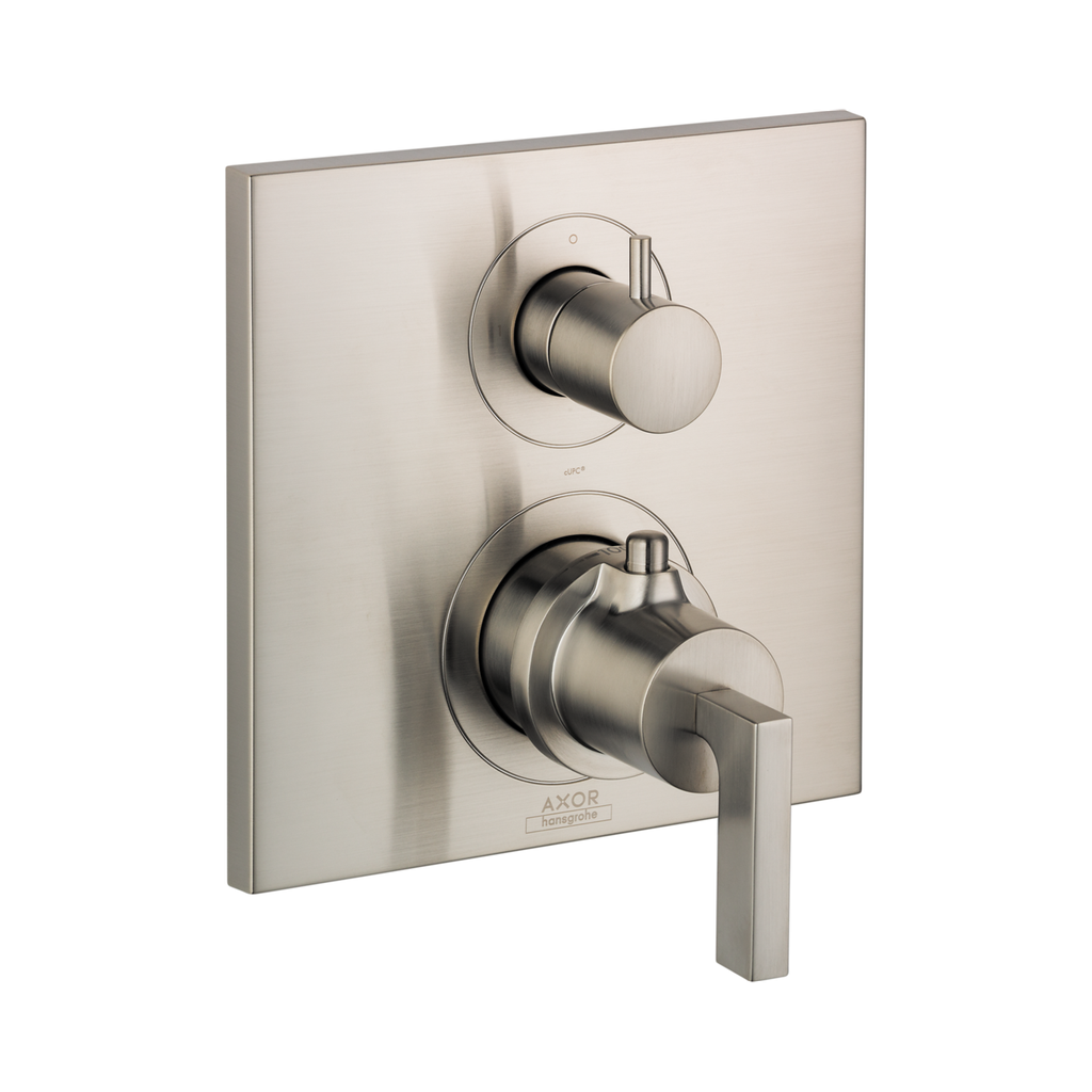 Hansgrohe 39720821 Axor Citterio Thermostatic Trim with Volume Control and Diverter Brushed Nickel