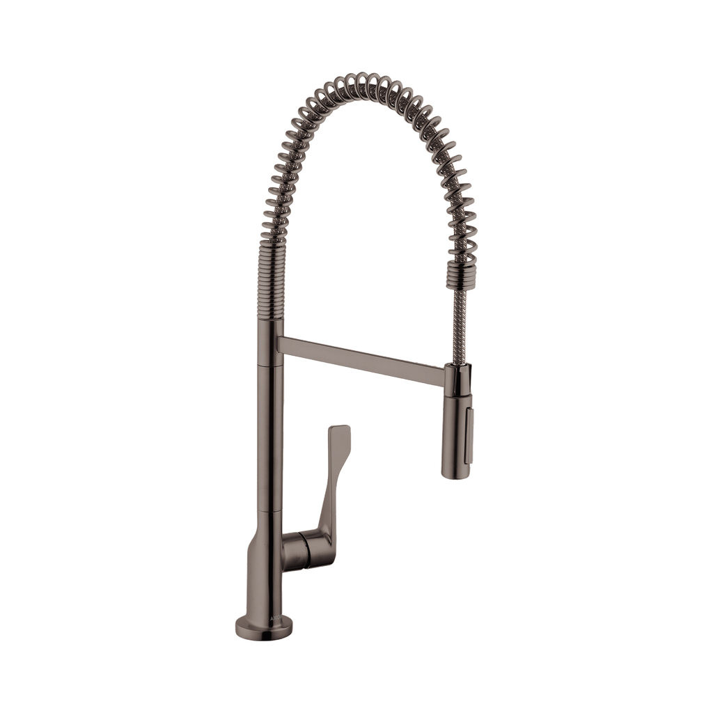 Hansgrohe 39841341 Axor Citterio Semi-Pro 2-Spray Kitchen Faucet Brushed Black Chrome