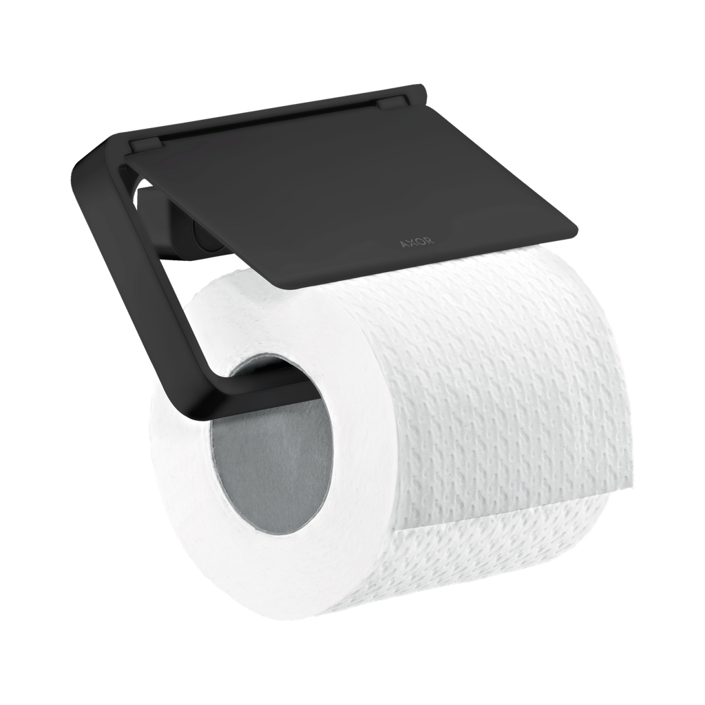 Hansgrohe 42836670 Axor Universal Softsquare Toilet Paper Holder With Cover Matte Black