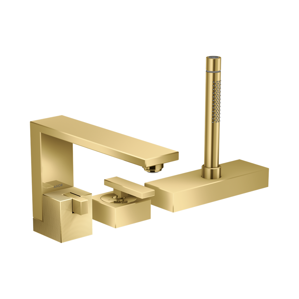 Hansgrohe 46431991 Axor Edge 3-Hole Roman Tub Set Trim Polished Gold Optic