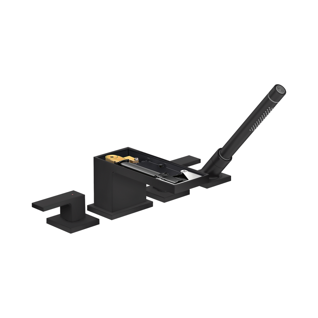 Hansgrohe 47432671 Axor MyEdition 4-Hole Roman Tub Set Trim With Handshower Matte Black