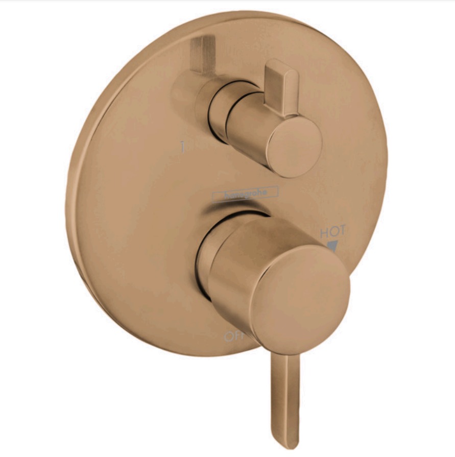 Hansgrohe 04447140 Ecostat Pressure Balance Trim S with Diverter Brushed Bronze