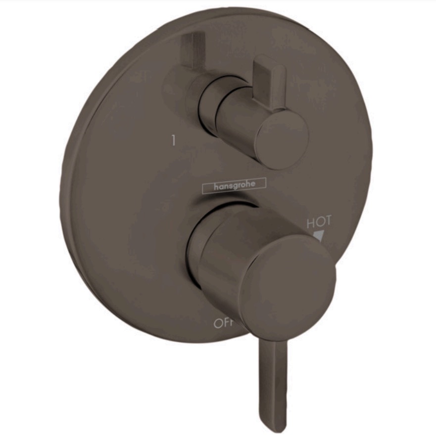 Hansgrohe 04447340 Ecostat Pressure Balance Trim S with Diverter Brushed Black Chrome