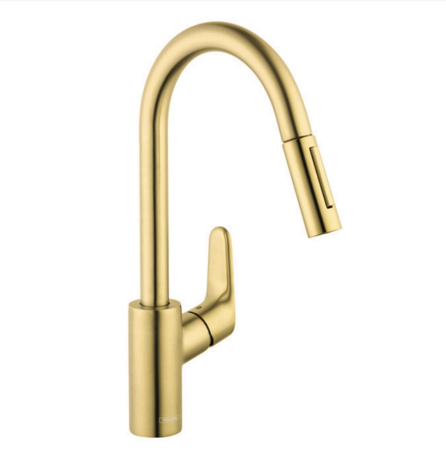 Hansgrohe 04505250 Focus HighArc Kitchen Faucet 1.75 GPM Brushed Gold Optic