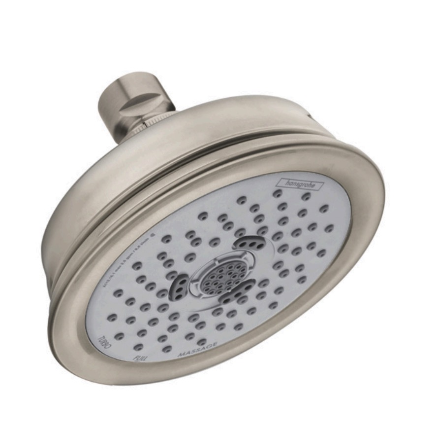 Hansgrohe 04751820 Croma 100 Classic 3-Jet Showerhead Brushed Nickel