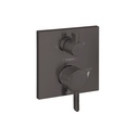 Hansgrohe 15862341 Ecostat Pressure Balance Trim Square With Diverter Brushed Black Chrome
