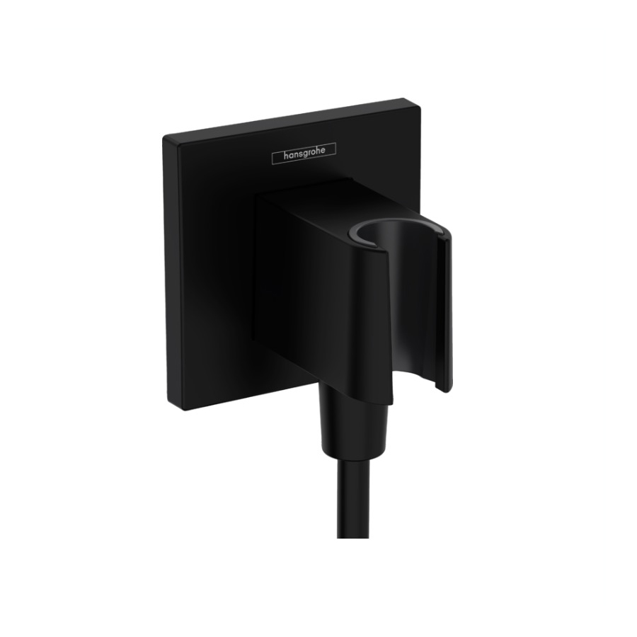 Hansgrohe 26889671 FixFit E Wall Outlet with Handshower Holder Matte Black