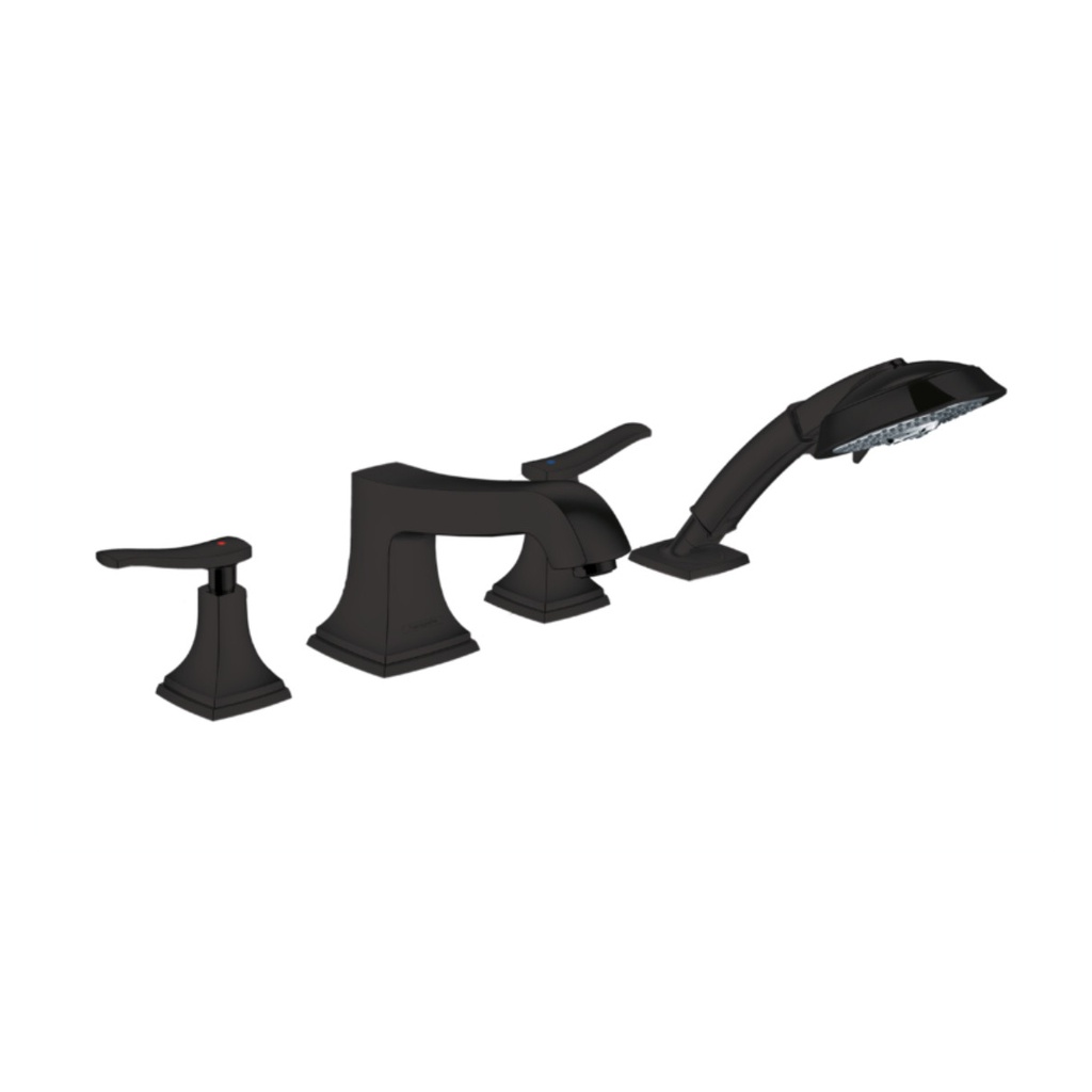 Hansgrohe 31441671 Metropol Classic 4-Hole Roman Tub Set Trim Matte Black