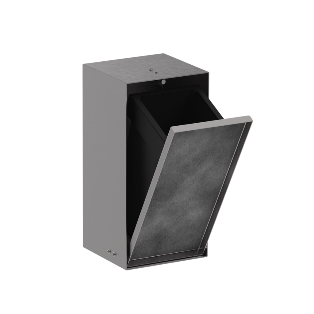 Hansgrohe 56063800 Recessed Trash Bin With Shelf and Tileable Door Brushed Stainless Steel