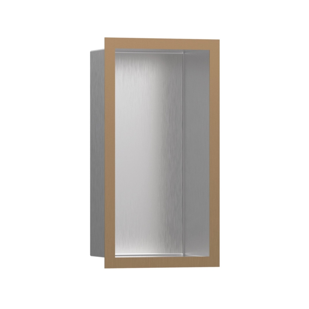 Hansgrohe 56094140 Wall Niche Brushed Stainless Steel With Design Frame Brushed Bronze