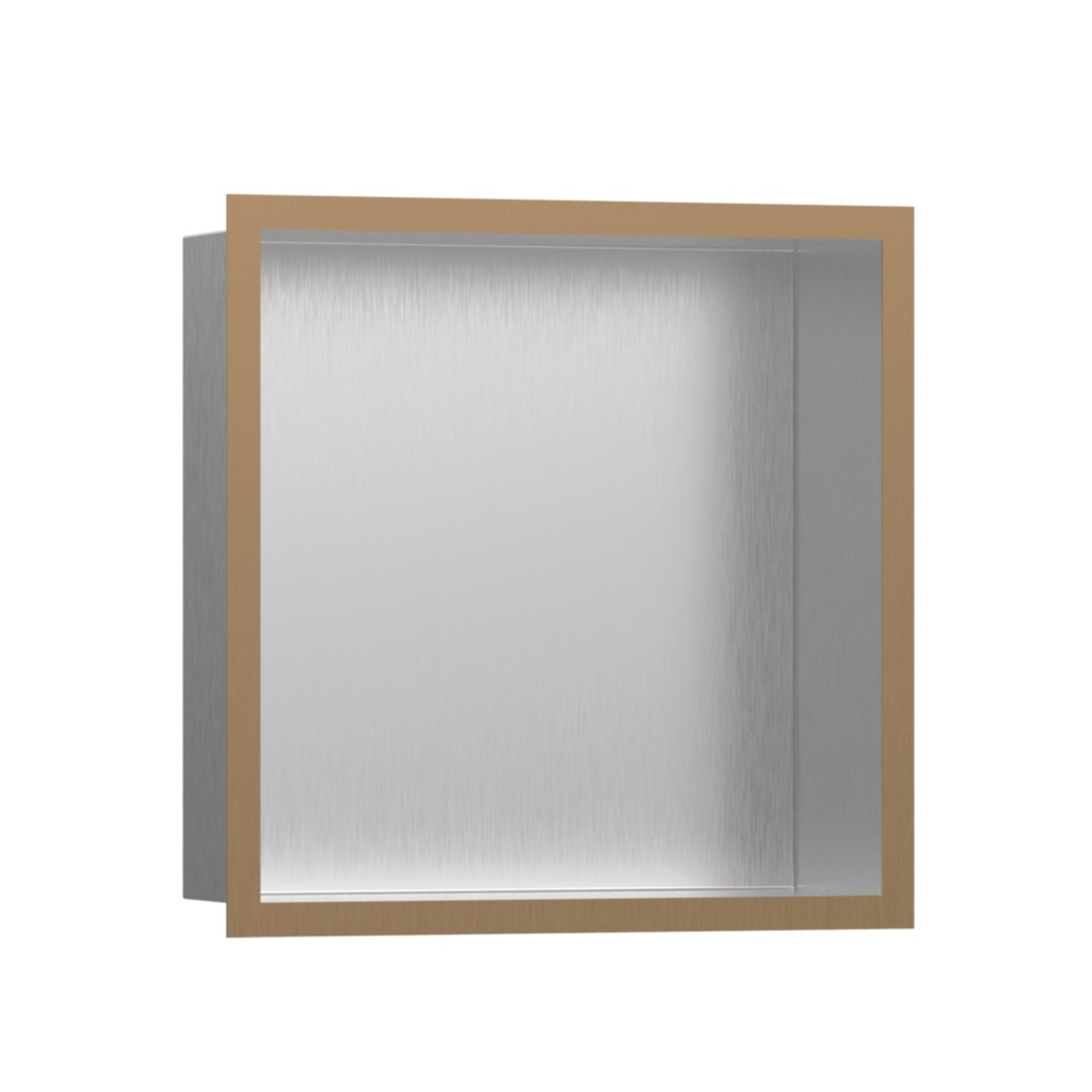 Hansgrohe 56097140 Wall Niche Brushed Stainless Steel With Design Frame Brushed Bronze