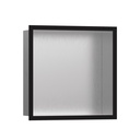 Hansgrohe 56097670 Wall Niche Brushed Stainless Steel With Design Frame Matte Black