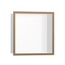 Hansgrohe 56099140 Wall Niche Matte White With Design Frame Brushed Bronze