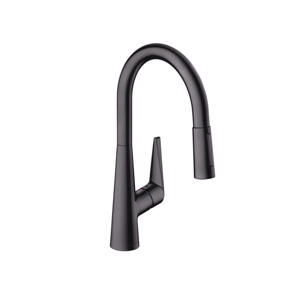 Hansgrohe 72813341 Talis S Higharc Kitchen Faucet 2-Spray Pull-Down Brushed Black Chrome
