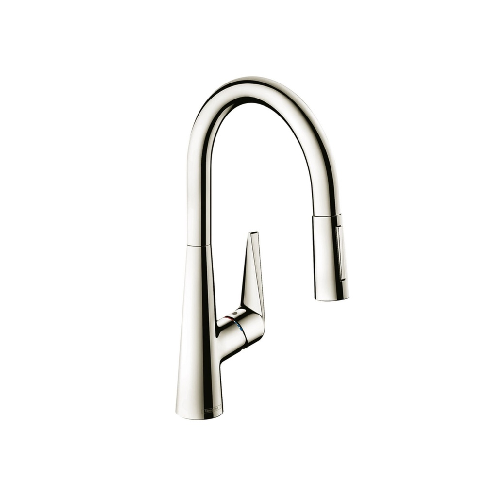 Hansgrohe 72813831 Talis S Higharc Kitchen Faucet 2-Spray Pull-Down Polished Nickel