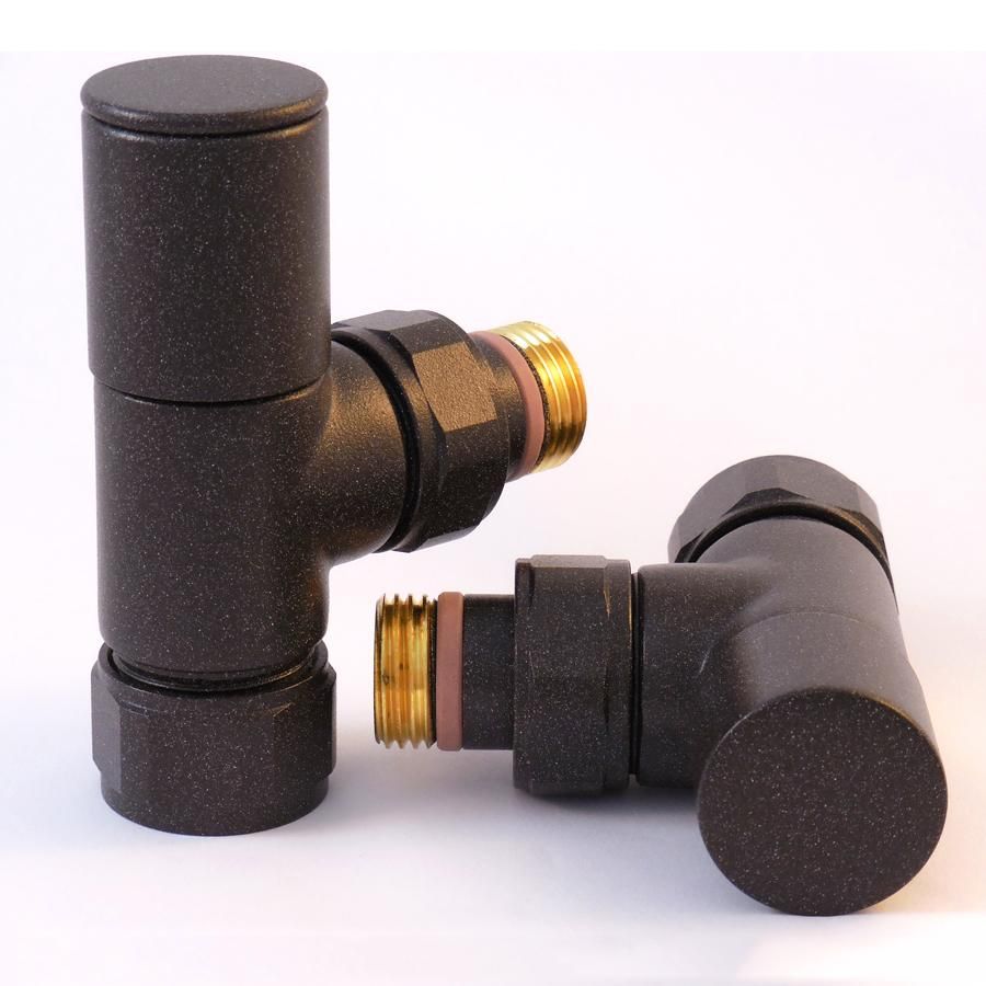 ICO A1015 Tuzio Regular Angle Towel Warmer Valve Set Matte Black
