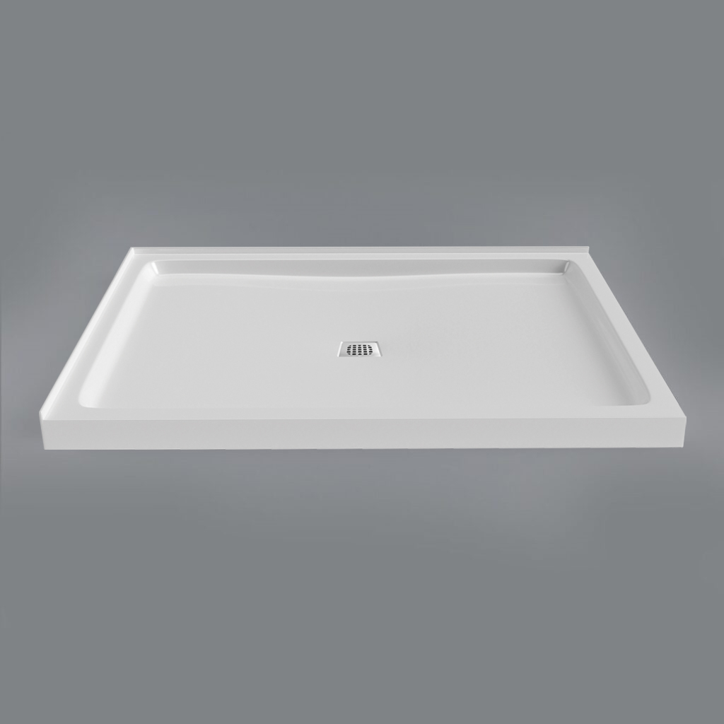 Mirolin SQD4836LD1 Strada 4836D Corner Shower Base Left Flange White