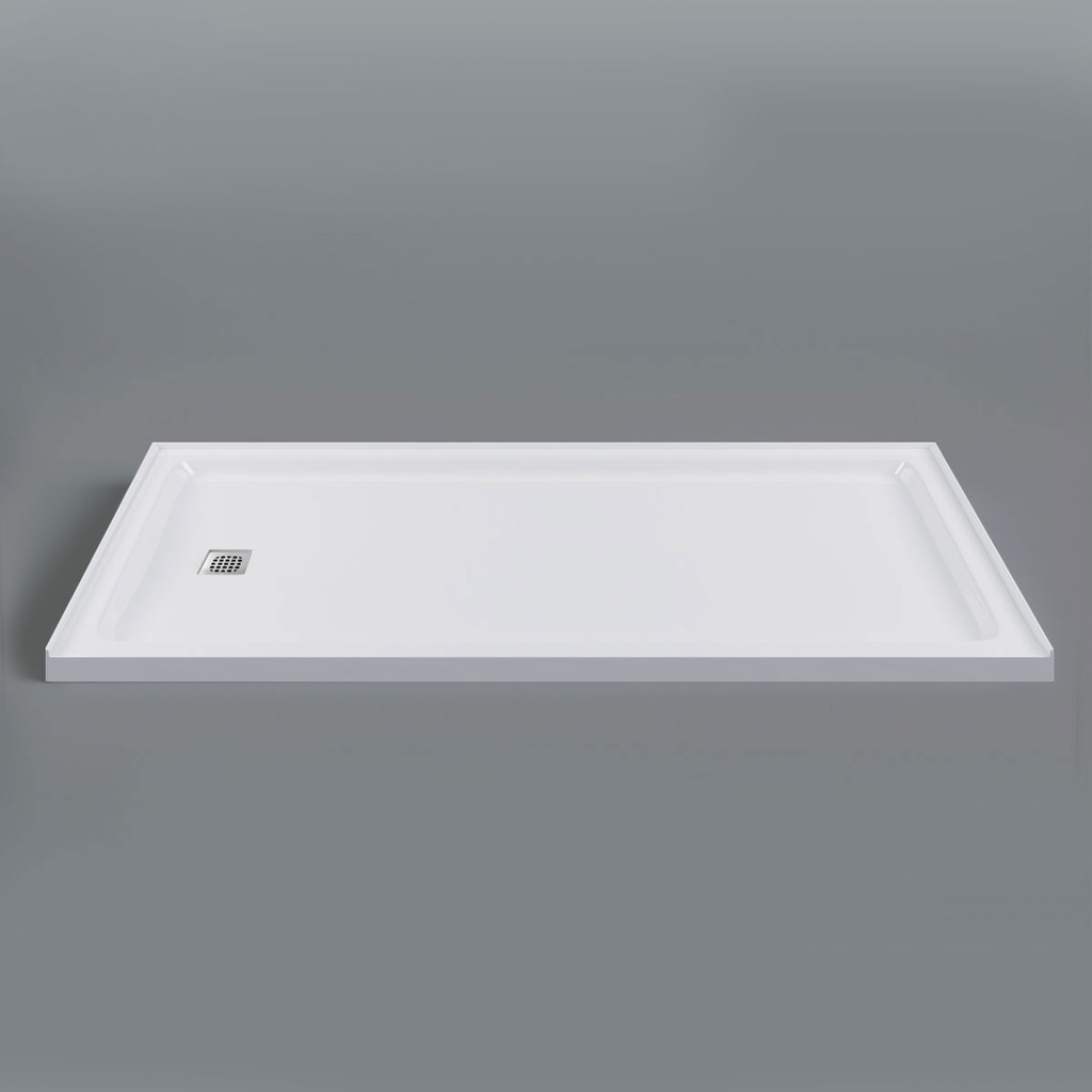 Mirolin SQD6032LA1 Strada 6032A Alcove Shower Base Left Drain White