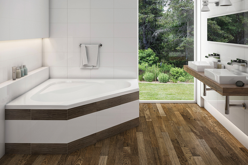 Mirolin SO606AWR1 White Soho 1 Corner Whirlpool Drop-In Bath Right Motor