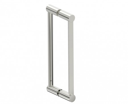 Kartners 1377812-62 PORTO 12" Double Glass Door Handle Glossy White