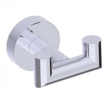 Kartners 144132-75 OSLO Double Robe Hook Unlacquered Brass