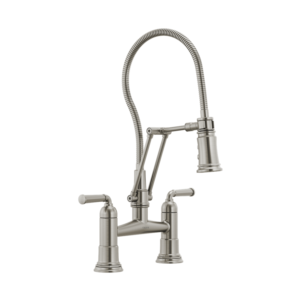 Brizo 62174LF-SS Rook Articulating Bridge Faucet With Finished Hose Stainless