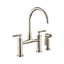 Brizo 62543LF-PN Litze Bridge Faucet Knurled Handle Polished Nickel