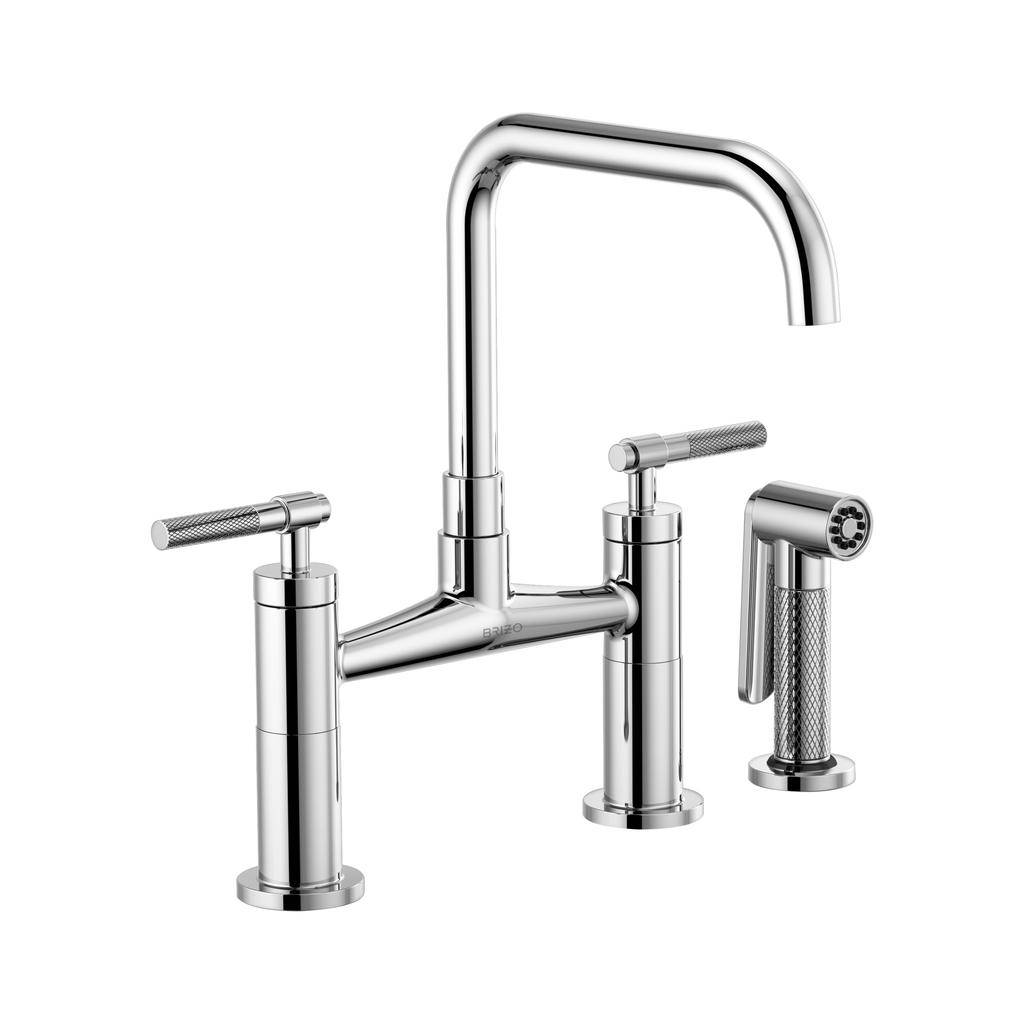 Brizo 62553LF-PC Litze Bridge Faucet Square Spout Knurled Handle Chrome