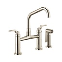 Brizo 62564LF-PN Litze Bridge Facuet With Angled Spout Industrial Handle Polished Nickel