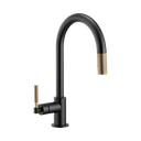 Brizo 63043LF-BLGL Litze Arc Spout Pull Down Knurled Handle Matte Black Luxe Gold