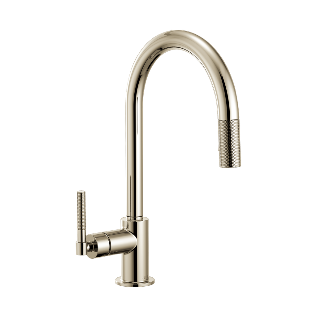 Brizo 63043LF-PN Litze Arc Spout Pull Down Knurled Handle Polished Nickel