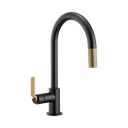 Brizo 63044LF-BLGL Litze Pull Down Arc Spout Faucet Industrial Handle Luxe Gold Matte Black