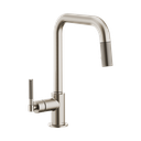 Brizo 63053LF-SS Litze Pull Down Square Spout Knurled Handle Faucet Stainless