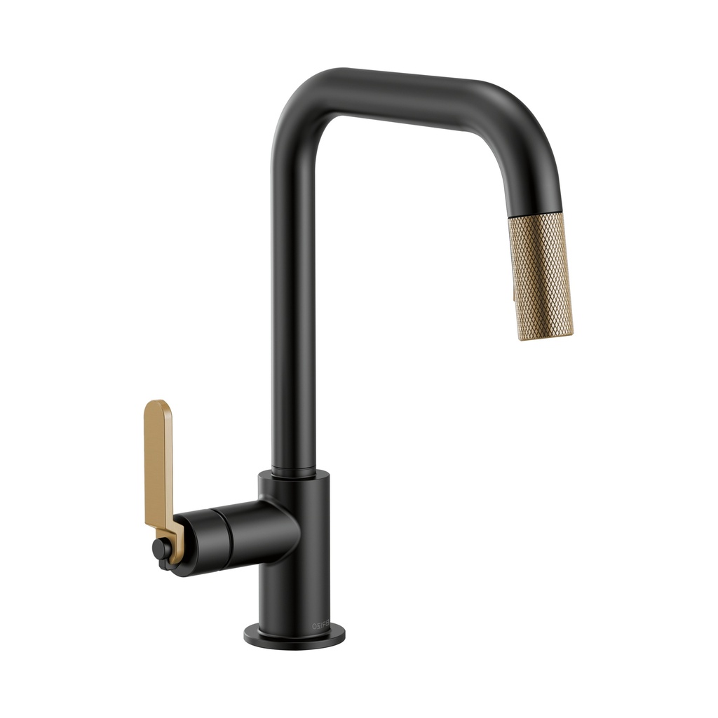 Brizo 63054LF-BLGL Litze Pull Down Square Spout Faucet Luxe Gold Matte Black